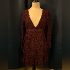 Burgundy Lace Dress